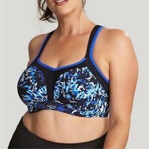 Sculptresse By Panache Molded High Impact Sport Bra Blue Black 34FF UK